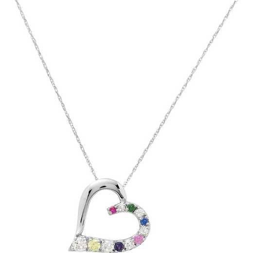 Heart's Journey Women's Birthstone Pendant Necklace